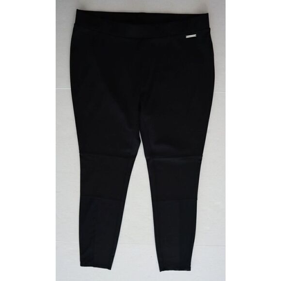 Michael Kors QU63B9AdP7 Women's Sz Large Black High Rise Stretch Pants - Picture 1 of 8
